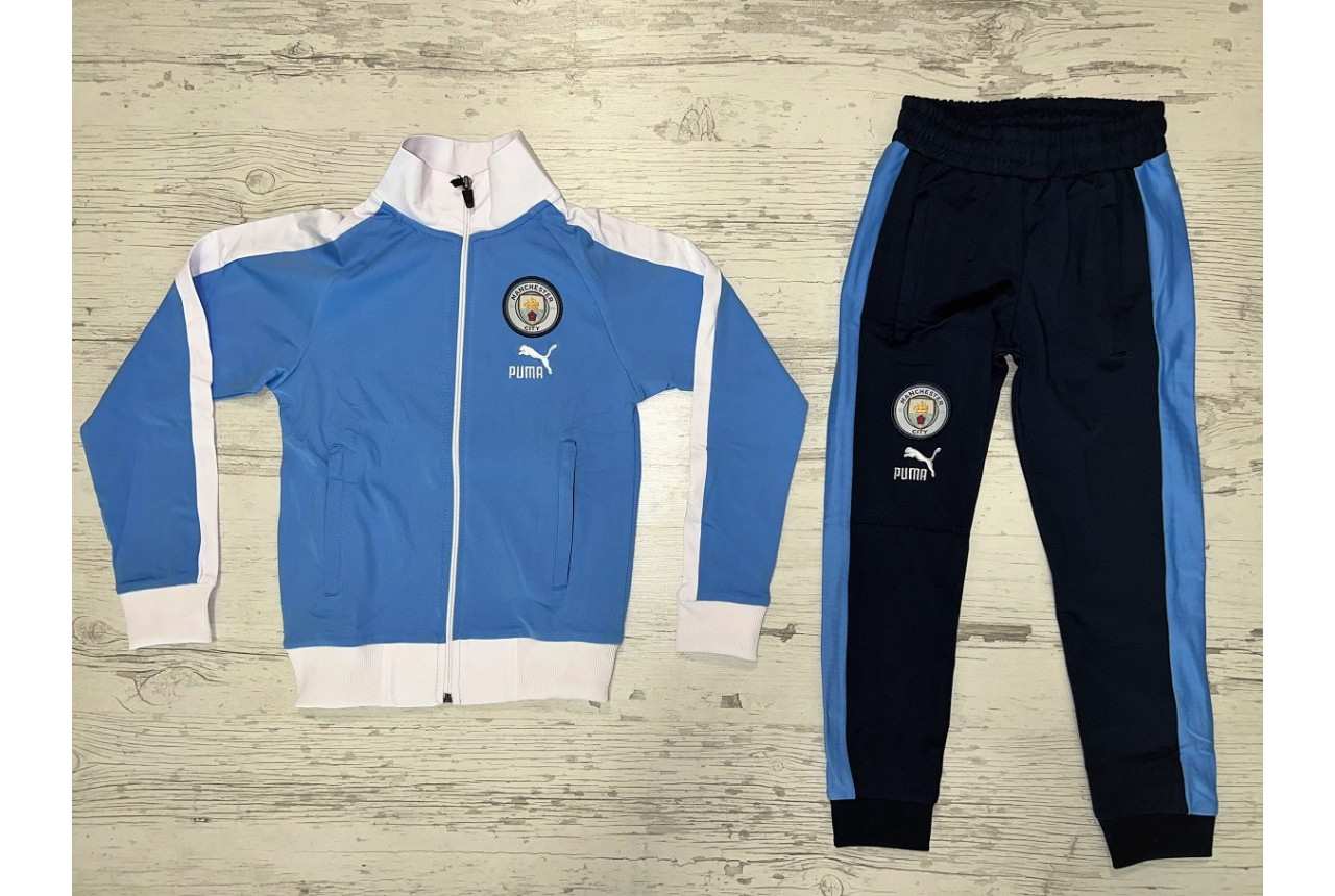 Детски футболен екип Manchester City син с бяло 8086